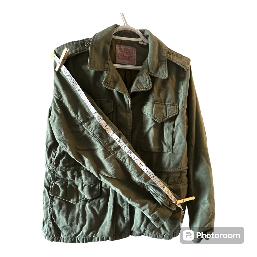 Levi’s utility field cargo military army green cotton jacket large - Picture 7 of 16